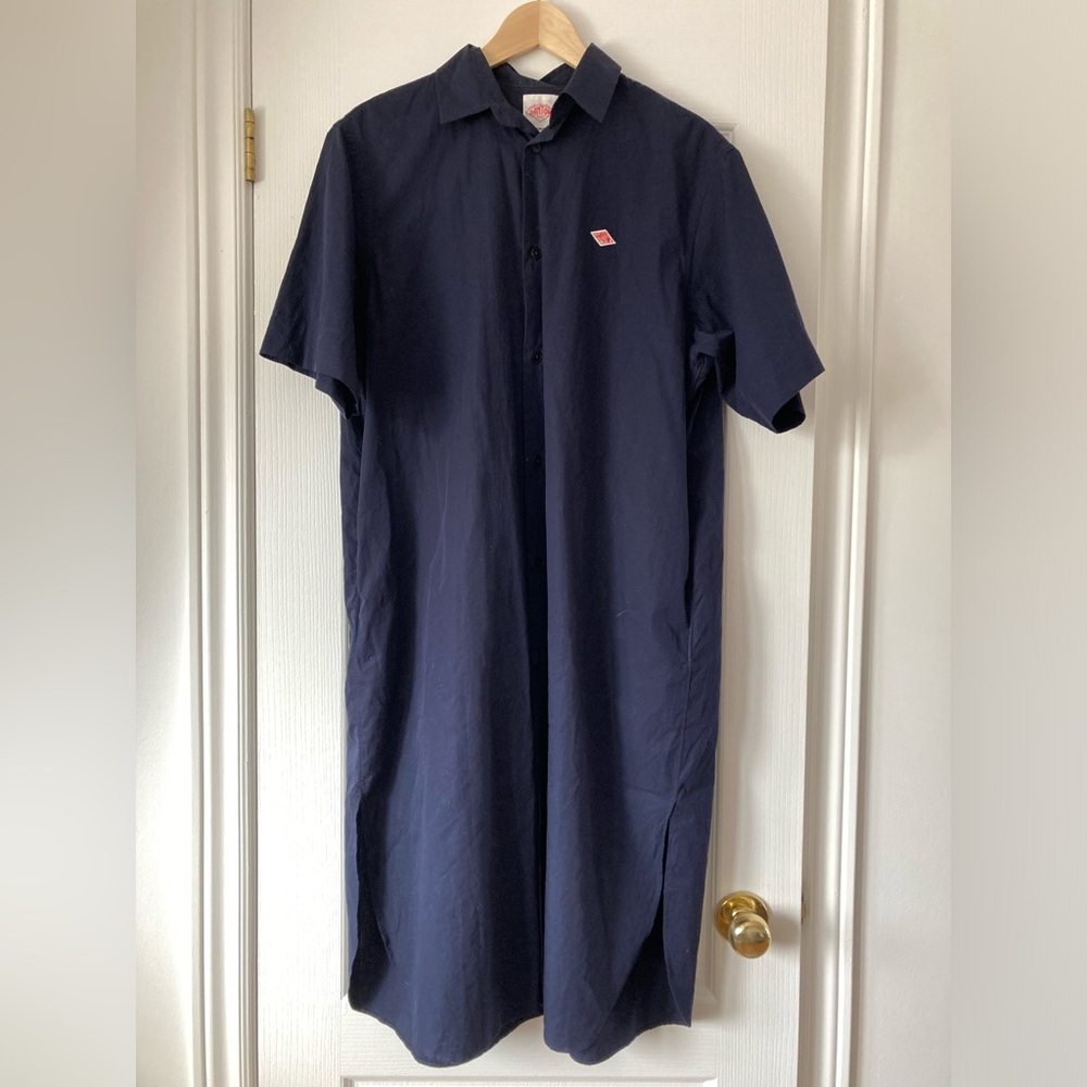 Danton Navy Cotton Poplin Pullover Shirt Dress - size 36